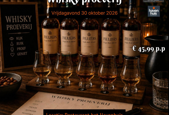 Whisky en Jenever proeverij bij Het Havenhuis